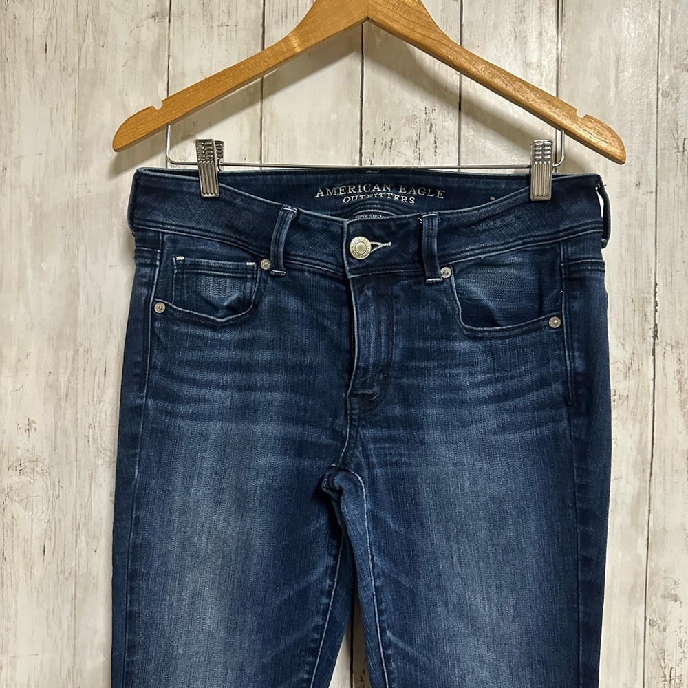 American Eagle Outfitters Dark Blue Kick Boot Jeans Size 10 - Picture 3 of 7